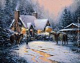 Thomas Kinkade A Christmas Welcome painting